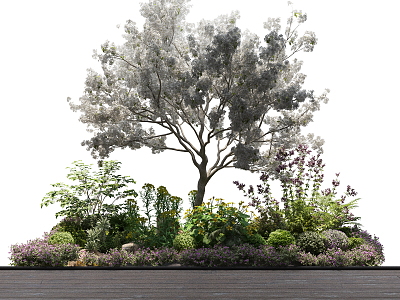 Modern Tree Plant Landscape Cluster 3d model