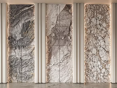 Elegant Marble Background Wall With Natural Texture And Decorative Panel Design 3d model