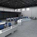 Console Office Table and Chair Combination Computer Workbench Luminous Console Command Technology Steel Middle Control Table Staff Table Station Conference Table Paperless Baking Paint Long Table Combination 3d model