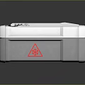 White Emergency Medical Device With Red Cross Symbol And Cable Connection