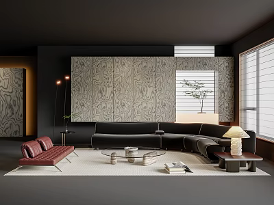 modern living room 3d model