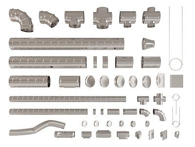 Ventilation pipe, exhaust pipe, metal pipe, iron pipe, air outlet 3d model