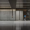 Luxury Modern Office Building Parking Lobby With Smooth Glossy Floor And Smart Access Control System