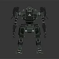 Mechanical Mech Robot 3D Model With Dark Green Armor And Black Joints Structure 3d model