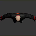 Bald Man in Black and Red Chinese Style Clothing Standing with Arms Outstretched