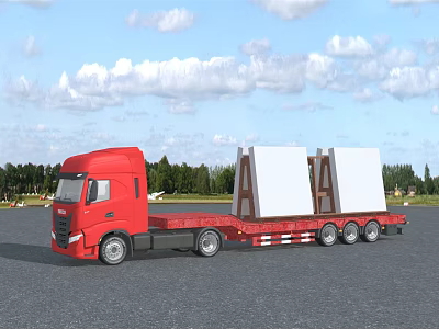 Modern Truck Trailer 3d model