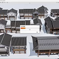 Traditional Chinese Ancient Architecture With Various Roof Styles And Wooden Structures
