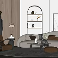 Modern sofa coffee table combination 3d model
