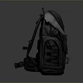 Black Durable Backpack With Multiple Compartments Adjustable Shoulder Straps For Daily Commute And Outdoor Use 3d model