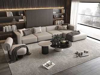 Sofa Coffee Table Combination Sofa Coffee Table Multi-person Corner Sofa Living Room 3d model