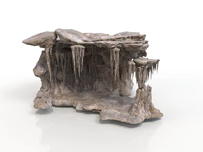 Realistic Natural Cave Rock Formation With Stalactites Stalagmites And Rocky Texture 3d model