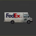 FedEx Express Silver Delivery Truck With Brand Logo And Side Windows