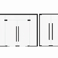 Modern glass door combination double door glass single door office glass door 3d model