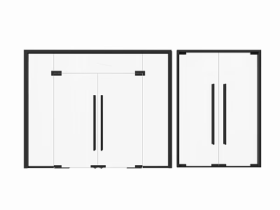 Modern glass door combination double door glass single door office glass door 3d model