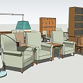 3D Furniture Design Collection Including Bed Desk Sofa Cabinet And Chair
