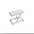 Mobile Adjustable Lifting Table With Aluminum X Frame Platform And Lockable Wheels
