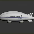 White Carencro Aerostat Design With Name Text Side Logo And Tail Structure 3d model