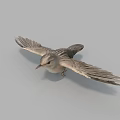 Graceful Flying Bird With Spread Wings And Light Gray Plumage Against Neutral Background
