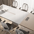 Conference table and chair combination 3d model