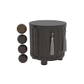 Modern Wooden Chest of Drawers With Vertical Stripes White Tassels and Metal Hooks