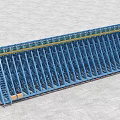 Blue Metal Building Component Formwork Support Structure with Red Feet and Tracks 3d model