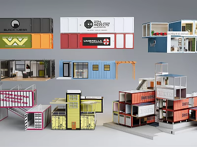 Innovative Container Buildings With Modern Design And Multi Story Commercial Structures 3d model