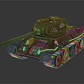 Military Tank Featuring Camouflage Paint Turret Cannon Barrel Tracks And Metal Texture