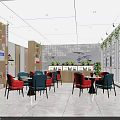 Modern Service Hall Interior With Service Counters Waiting Chairs And Spacious Layout 3d model