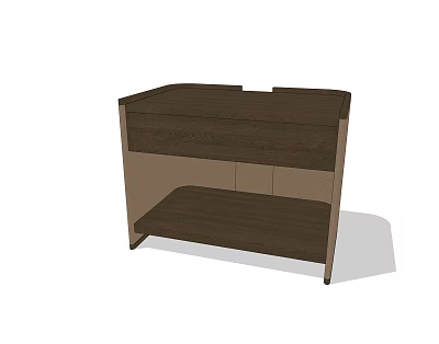 Simple Wooden Bedside Table Furniture With Drawer And Open Shelf Design 3d model