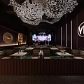 Modern Stylish Bar Interior Design With Unique Chandelier And Comfortable Seats