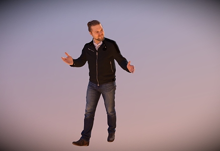 Cute men dancing crazy man 3d model