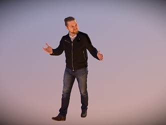 Cute men dancing crazy man 3d model