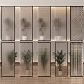 Glass screen glass partition 3d model