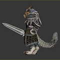 Game Movie Character Orc Warrior With Horns And Metallic Armor Design