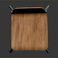 Modern Orange Wooden Chair Furniture With Sleek Metal Legs And Curved Seat Design