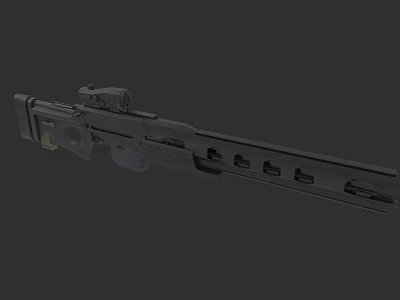 Tactical Sniper Rifle With Mounted Scope Hollowed Barrel And Ergonomic Grip 3d model