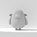 Cute Gray Plush Sheep Pet Toy With Round Body And Smiling Face