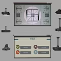 Projection Monitoring System With Cameras Control Interface Wireless Connectivity And Display Screen