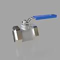 Pipe Ball Valve With Silver Metal Body And Blue Handle For Plumbing Systems