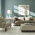 American Style Combination Sofa Combination 3d model