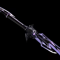 Fantasy Style Sword With Black And Purple Sharp Blade And Intricate Hilt Decoration