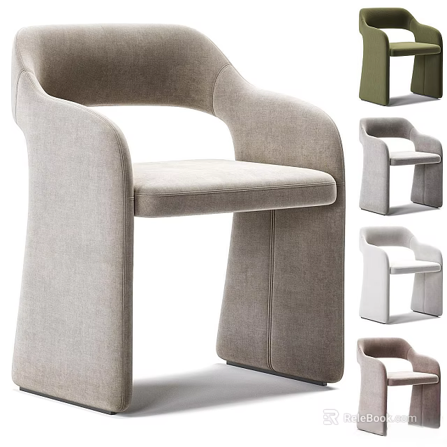 Modern Comfortable Leisure Chair With Upholstered Fabric Ergonomic Armrests And Multiple Colors 3d model 