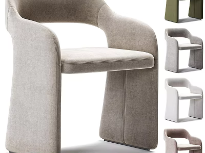 Modern Comfortable Leisure Chair With Upholstered Fabric Ergonomic Armrests And Multiple Colors 3d model