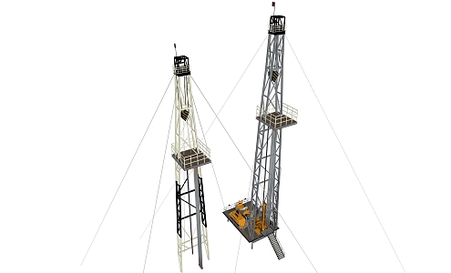 modern drilling platform 3d model