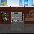 Grocery Store Retail Space With Shelves Of Various Products Beverages Snacks And Checkout Counter