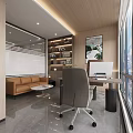 Modern Office Interior Design With Marble Wall Reception Desk Glass Partitions And Lighting