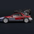 Stylish Red Sports Car With Powerful Engine Mounted On Roof Design