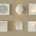 Modern White Wall Lamps With Various Geometric Designs For Home Interior