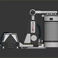 Modern BBQ Equipment With Cylindrical Tank And Mechanical Components Industrial Design