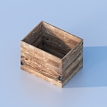 Wooden box storage basket 3d model